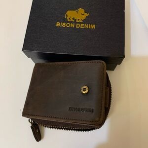 Brown Leather Denim Wallet for Men